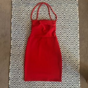 Red Mini Dress with lace up back